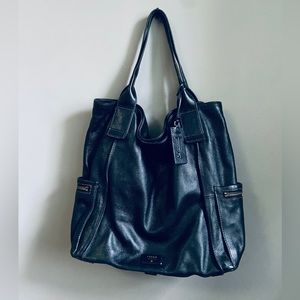 FOSSIL Emerson Black Leather Tote Bag